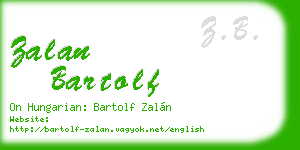 zalan bartolf business card
